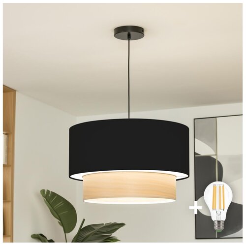  Brilagi - LED luster na sajli CERIA 1xE27/40W/230V prečnik 50 cm crna/bež Cene