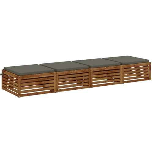  Jastučići za sjedalo od 4 dijela SOEST 4 kom. 100% poliester - Siva (melange) 80 x 80 x 5 cm 4 Cene