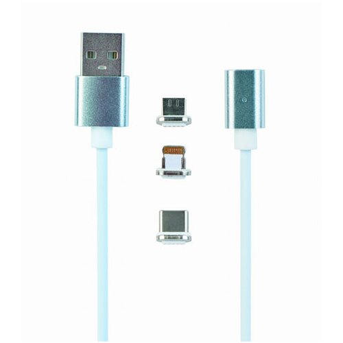 Gembird USB charging combo 3-in-1 kabl, iPhones, micro-USB Type-C, silver, 1 m, GEMBIRD CC-USB2-AMLM31-1M Cene