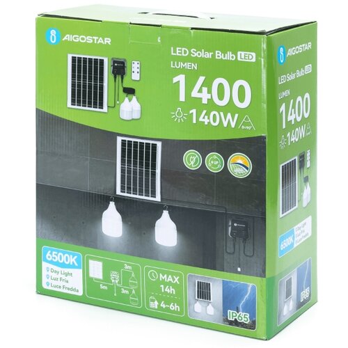 Aigostar LED solarni luster 2xLED/70W/12V 12000 mAh 6500K prečnik 12 cm Slike