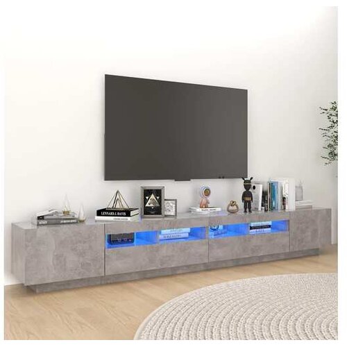  TV omarica z LED lučkami betonsko siva 260x35x40 cm Cene