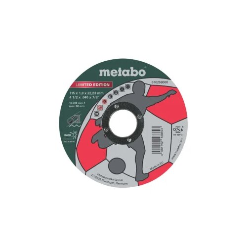 Metabo Rezna Ploča 115x1x22,2mm Inox Limited Edition Soccer – 616258000 Cijene
