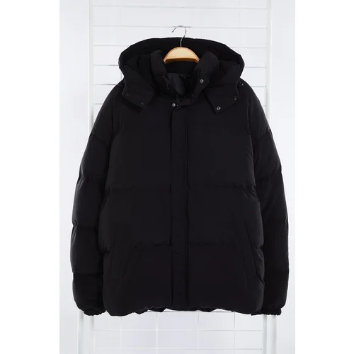 Trendyol Men's Black Oversize Fit Hooded Taslan Winter Coat