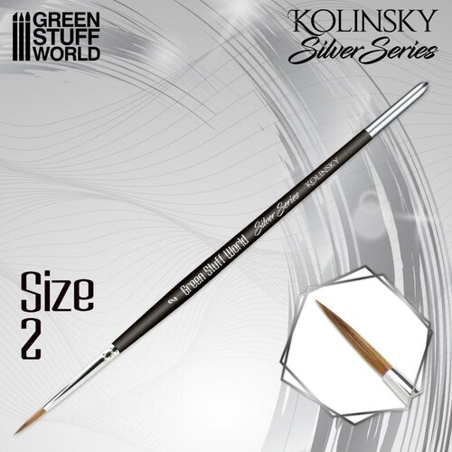 Green Stuff World SILVER SERIES Kolinsky Brush Size 2 | Četkica za minijature Cene