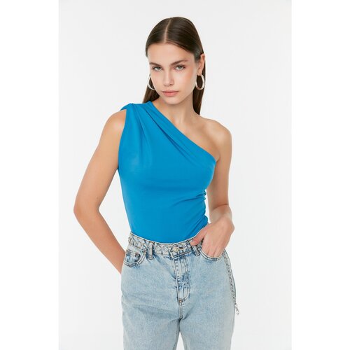 Trendyol Indigo Asymmetric Collar Knitted Body Slike