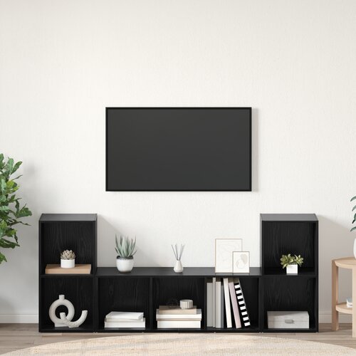 vidaXL Set TV stalka 3 pcs Crna 107 x 35 x 37 cm Konstruirano drvo Cijene
