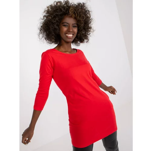 Fashion Hunters Basic red cotton tunic with pockets Canaria MAYFLIES