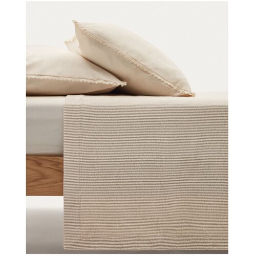 Kave Home Bež bombažno pregrinjalo 240x260 cm Bedar &amp;ndash; Slike