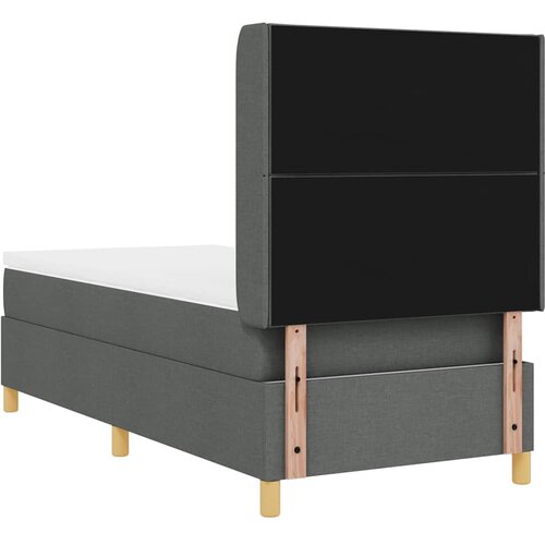  Krevet s opruga kutije Tamno siva 100 x 200 cm tkanina Slike