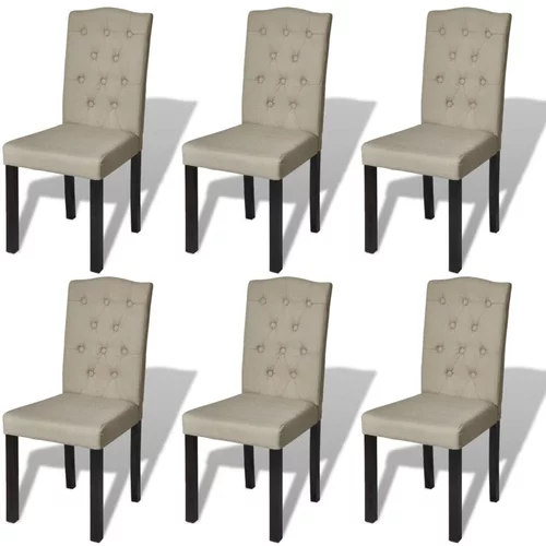 vidaXL Jedilni stoli 6 kosov kamelje blago