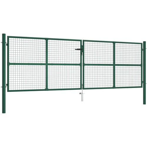 vidaXL mrežasta vrtna vrata iz jekla 390x125 cm zelena Cene