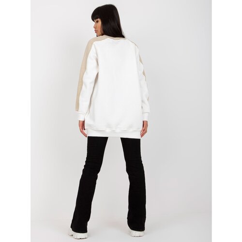 Fashion Hunters Basic white and beige sweatshirt tunic, oversized RUE PARIS cut Cijene