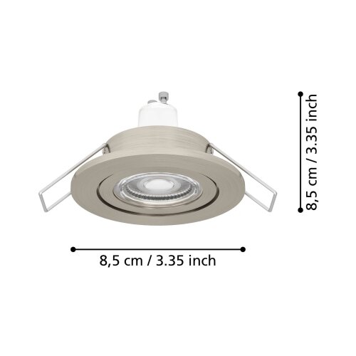 Eglo 902238 -LED kupatilsko ugradno spot svetlo BARRANCO 1xGU10/4,5W/230V IP44 hrom Slike