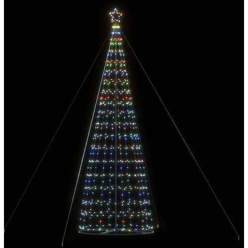 VidaXL Osvetljena novoletna jelka stožec 1534 LED barvita 503 cm Slike