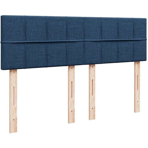 VidaXL Krevet s oprugama i madracem plavi 160x200 cm od tkanine Slike
