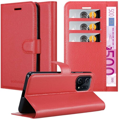  case, združljiv z oppo v candy apple red - zaščitni pokrov z magnetnim zapiranjem, stoječo funkcijo in režo za kartico, (20553553) Cene