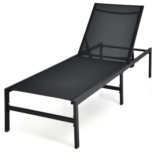 Vrt Zunanji ležalnik, nastavljiv, dim. 64 x 198 x 67 - 103 cm, črne barve Cene