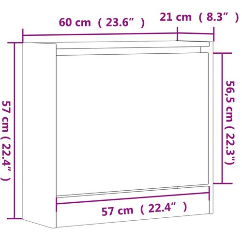  za cipele boja hrasta 60x21x57 cm konstruirano drvo Slike