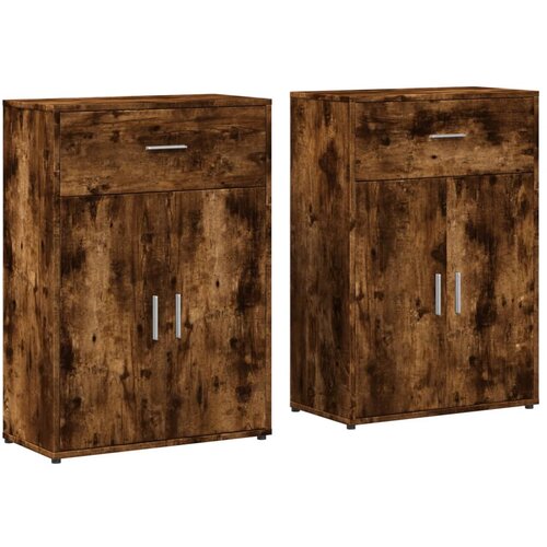 Maison Chic Komoda - Predalnik 2 kosa dimljeni hrast 60x30x84 cm inženirski les, (21719609) Cene
