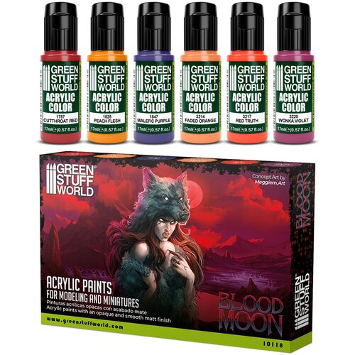 Green Stuff World Paint Set - Blood Moon | Set Akrilnih Boja x6 Cene