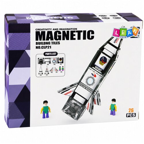 Magnetic Construction Blocks Space Rocket Figures 26 pcs. Slike