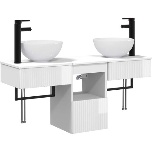  Set namje&amp;scaron;taja za kupaonicu 3 kom. Bijela visokog sjaja 40 x 41 x 56 cm Slike