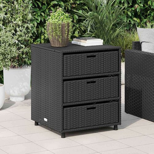VidaXL Vrtni ormarić za pohranu crni 55x59x69 cm od poliratana Slike
