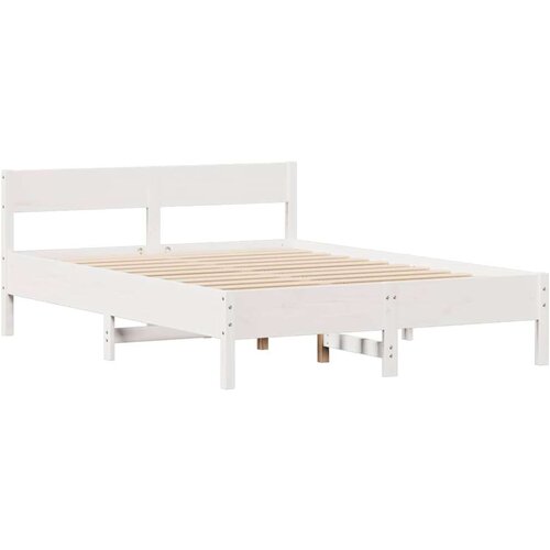 VidaXL okvir kreveta bez madraca bijeli 140x200 cm od masivne borovine Slike