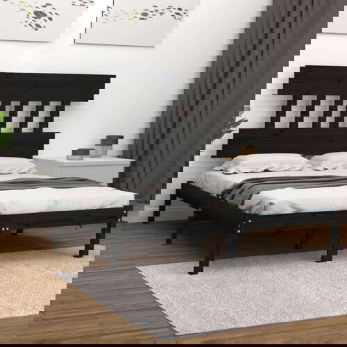  Za krevet od masivne borovine crni 200 x 200 cm Slike