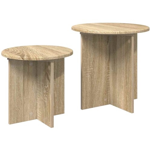  Set pomoćnih stolića 2 pcs Hrast sonoma Konstrukcijsko drvo Slike