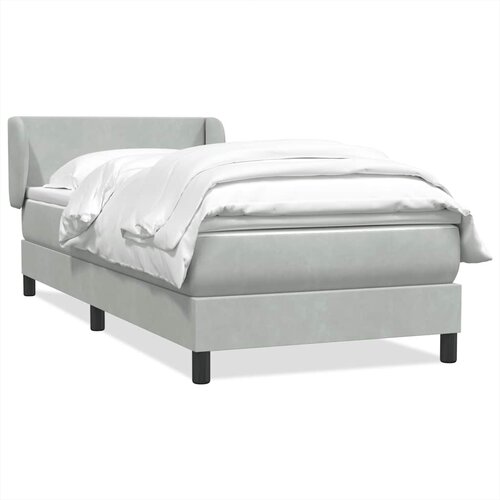 Box Spring krevet s madracem svijetlo sivi 90x220 cm bar&amp;scaron;un Slike