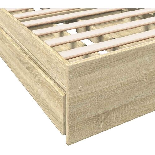  Okvir za krevet s ladicama boja hrasta 90x200 cm Slike