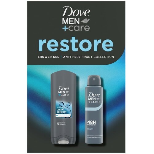 Dove muški kozmetički set Restore clean nježni dezodorans 150ml + gel 250ml Cene
