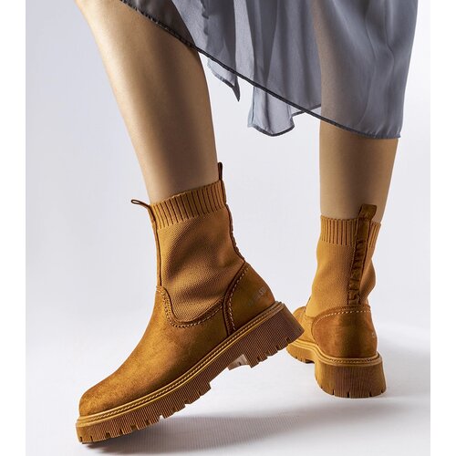 Big Star Brown eco-suede ankle boots Cene