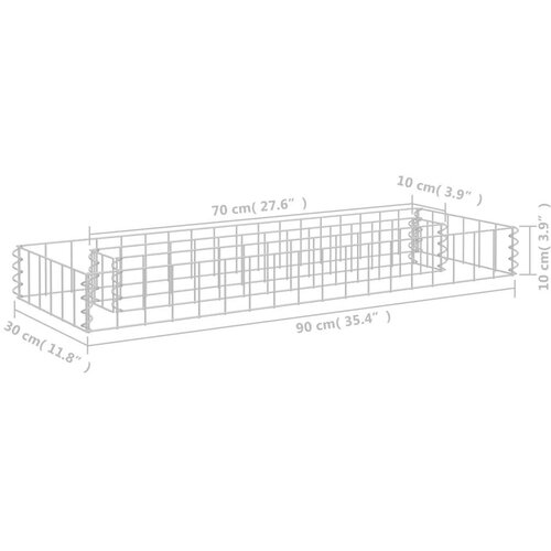 VidaXL Povi&amp;scaron;ena gabionska gredica od pocinčanog čelika 90 x 30 x 10 cm Slike