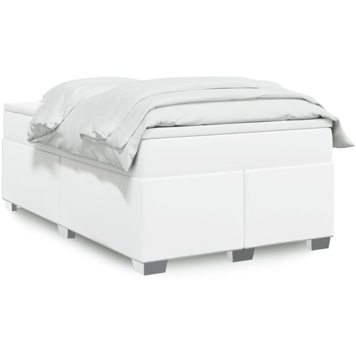 vidaXL Box spring postelja z vzmetnico bel 120x200 cm umetno usnje Cene