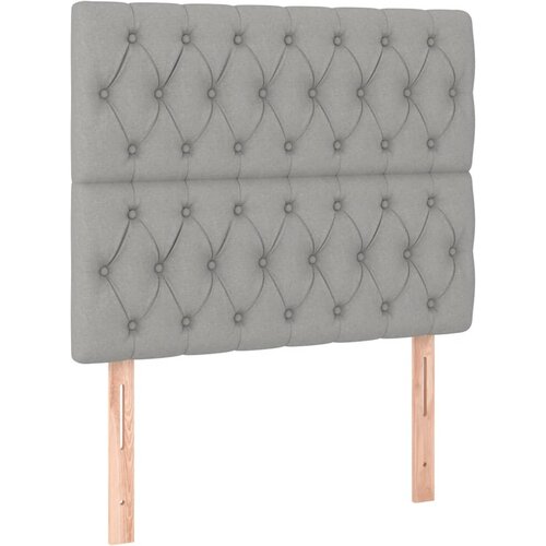  Okvir za krevet bez madraca svjetlosivi 90x190 cm od tkanine Slike