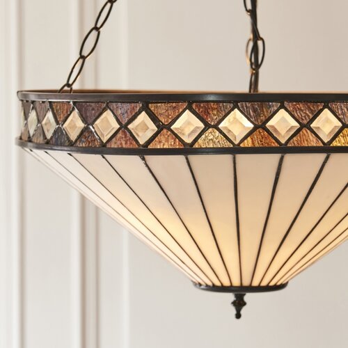 Endon 111871 - Luster na lancu Tiffany FARGO 3xE27/10W/230V prečnik 50 cm Slike