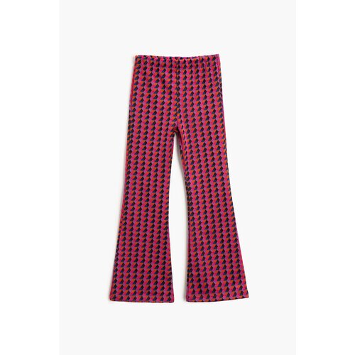 Koton Girl's Purple Patterned Trousers Slike