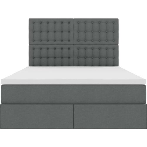  Krevet s od storage Tamno siva 140 x 190 cm Lažna koža Slike