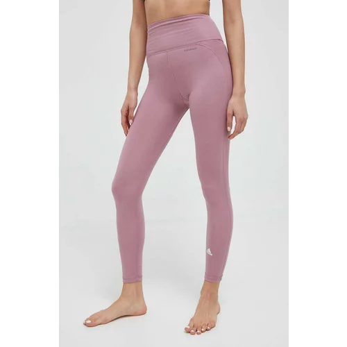 Adidas Tajice za jogu Essentials boja: ružičasta, glatki materijal