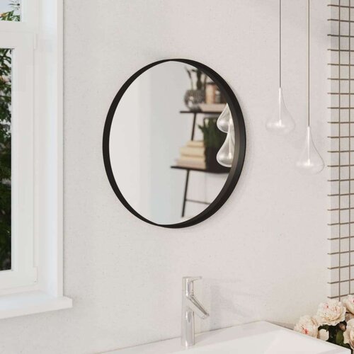 vidaXL Zidno ogledalo crno 50 cm Cijene