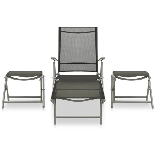 Maison Chic Seti vrtnega pohištva - Vrtna garnitura 3-delna tekstil in aluminij srebrna, (21797255) Cene