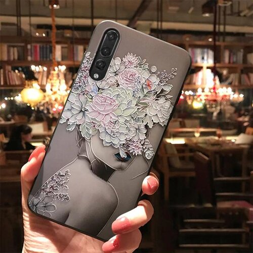  Ovitek za Huawei P20 | 3D motiv dekleta z rožami Cene