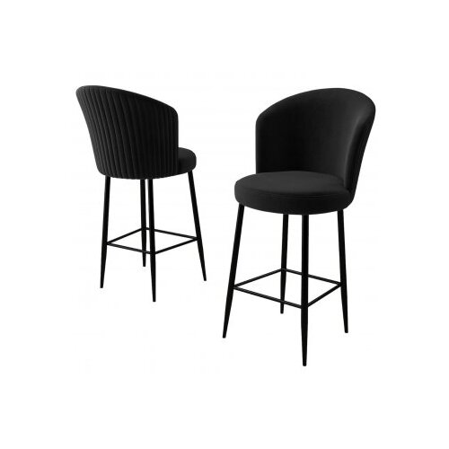 Hanah home fora - black black bar stool set (2 pieces) Cene