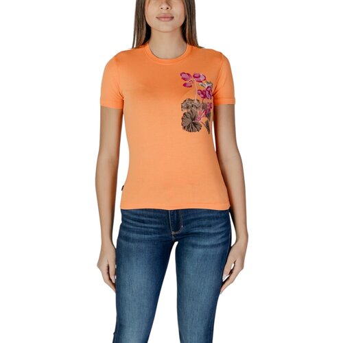 Desigual Majice s kratkimi rokavi TS_BOTANICAL_LACROIX 25SWTK48 Oranžna Cene