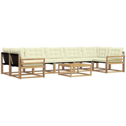  Set vanjskih sofa 8 kom. Bijela i krem Smeđa 79 x 79 x 37 cm Slike