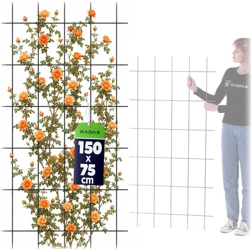 KADAX Cvetlična lestev, kovinska vrtna re&amp;scaron;etka za vzpenjavke, 75 x 150 cm, močna, (5000361213) Slike