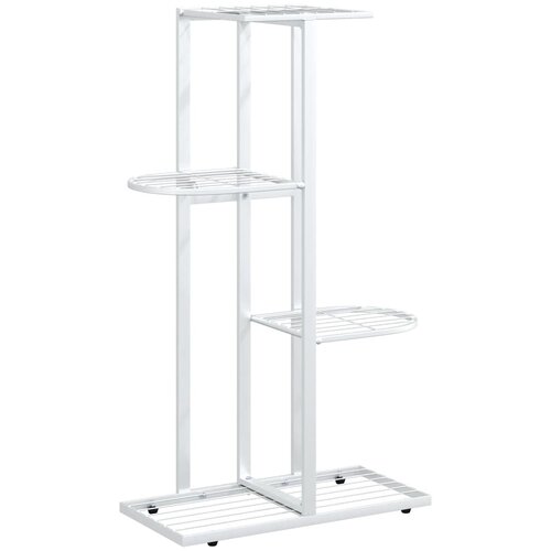  Stalak za cvijeće s 4 razine 43 x 22 x 76 cm bijeli metalni Slike