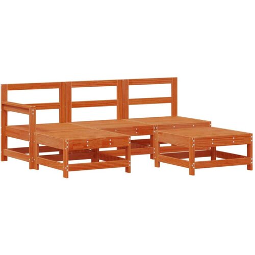  Set lounge namje&amp;scaron;taja za vrt 5 pcs Vosak Smeđa Masivna borovina - Vosak smeđa Slike